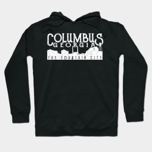 Columbus Georgia Retro Vintage Distressed Skyline Design Hoodie